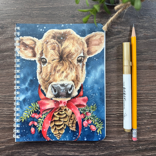 Christmas Cow  Multi-Purpose Notebook 5.5 in x 7.25 in