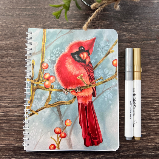 Winter Cardinal Multi-Purpose Notebook 5.5 in x 7.25 in