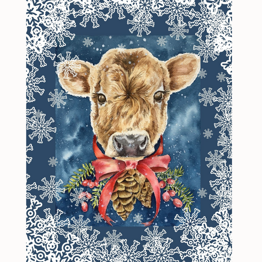 Christmas Cow Art Print